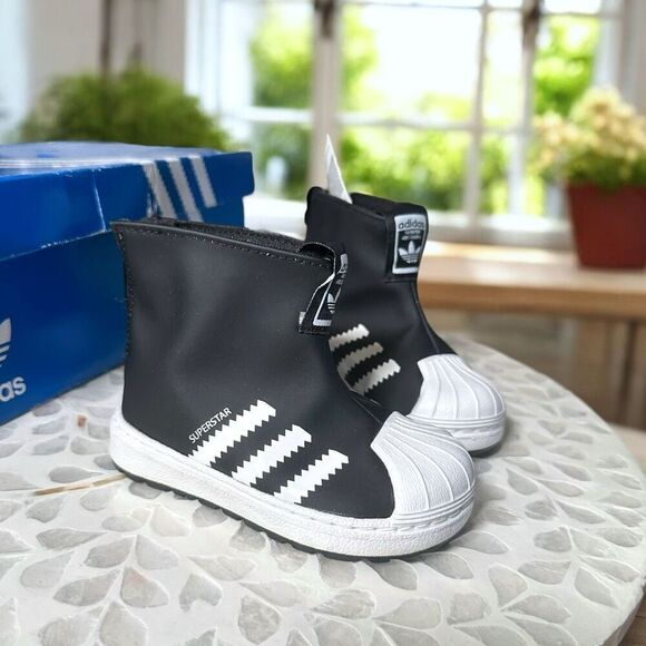 Adidas Superstar 360 Rain I Toddler Infant Kids 5K Black White Waterproof Slip-O - Picture 5 of 13